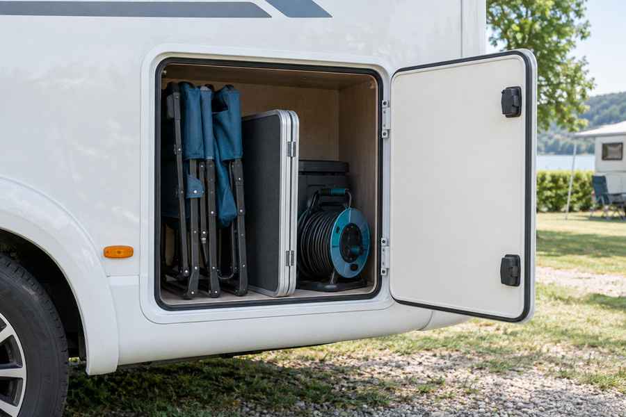 Camper uitbreiding met serviceluik